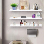 AZSKY 36 Inch Floating Shelves with Ledge White Natural Wood Picture Ledge Shelf 3 Pack Floating Shelf Picture Frame Holder for Bedroom Bathroom Living Room Kitchen Same Sizes