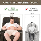 Oversized Dual Motor Lay Flat Power Lift Recliner Chair with Massage, Heating, Lumbar Pillow, USB & Type-C Ports, Textile Lift Chairs Recliners, Large Recliner for Big & Elderly People - Brown