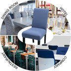 JQinHome 4 Pcs Dining Chair Slipcover, High Stretch Removable Washable Chair Seat Protector Cover for Home Party Hotel Wedding Ceremony