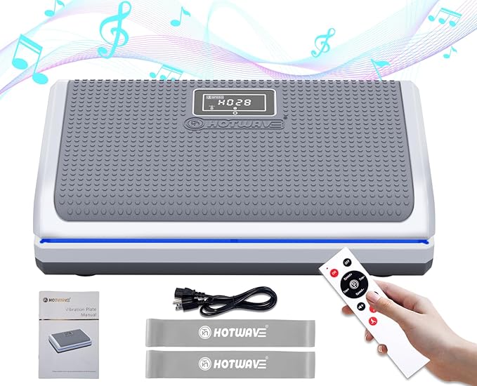 HOTWAVE Vibration Plate Exercise Machine for Lymphatic Drainage, Power Vibrating Plates Platform for Weight Loss - Whole Body Shaker Vibration Plate Machine Home Gym Shaping Fitness Workout