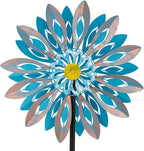 Viveta Wind Spinners,18 * 81" Large Outdoor Wind Spinner,Double-Side Wind Sculpture with 4 Sturdy Stake,Metal Windmill for Yard and Garden