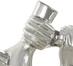 Deco 79 Ceramic Hands Decorative Sculpture Gripping Home Decor Statue, Accent Figurine 13" x 4" x 13", Silver
