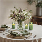 Homemory Green Glass Flameless Candles, Battery Operated LED Pillar Candles with Remote Control and Timer, Radiance Candles, Real Wax, Set of 3,D3 xH4 5" 6"