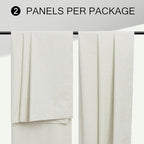 Cream Linen Boho Blackout Curtains 90 Inches Long Length 2 Panel Set Sliding Glass Door Sun Heat Blocking Curtain for Bedroom Living Room Darkening Insulating Drape Country Style Farmhouse Cottagecore