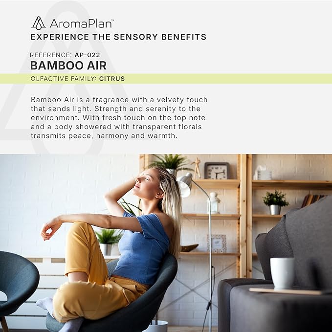 Aromaplan Hotel Scents Bamboo Air 16 Fl Oz (473ml), Home Luxury Aroma & Hotel Diffuser Oil- Hotel Diffuser Oil for Aromatherapy- USA Made, Bigger Bottle, Bolder Aroma & Longer Lasting