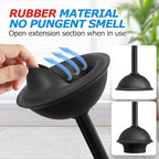 2Pack 2 in 1 Toilet Brush and Plunger Set, Extended Handle Plunger,Toilet Bowl Brush Plunger Set,Clean Gloves,Cleaning Tools,Cleaning Brush,Cleaning Supplies,Toilet Brush Plunger Combo,Black