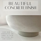 OAKOA Concrete Fruit Bowl for Kitchen Counter - Large Decorative Bowls for Home Decor - Modern Key Bowl for Entryway Table - Pedestal Bowl for Keys
