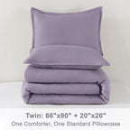 Litanika Grayish Purple Comforter Set Twin/Twin XL Size, 2 Pieces Lightweight Solid Bedding Comforter Set, All Season Fluffy Bed Set (66x90In Comforter & 1 Pillowcase)
