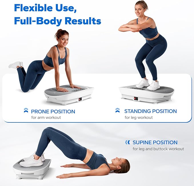 MERACH Slim Vibration Plate Exercise Machine, Vibration Plate for Lymphatic Drainage Weight Loss, Vibrating Plate with Real-Time Calorie Tracking on LED Display, Workout Equipment for Home Women Men