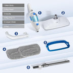 Steam Mop for Hardwood Floor Cleaning, Floor Steamer Cleaner Lightweight for Vinyl, Laminate, Carpet, Tile Hard Floors w/Adjustable Steam Modes & Height, 23ft Cord, 2 Washable Pad
