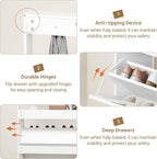 Shoe Cabinet with 3 Flip Drawers, Narrow Shoe Cabinet with 9 Hooks Coat Rack, Freestanding Shoes Storage Cabinets with Adjustable Shelves for Entryway, Hallway, Living Room, White
