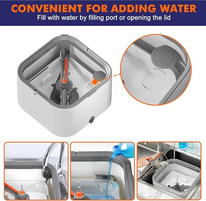 Upgraded Spin Mop and Bucket Self-Standing Mop Bucket Separate Dirty and Clean Water System Self Wringing 360° Rotating Clean Mop and Bucket Set (Light Gray, 10Pads Mop and Bucket Set)