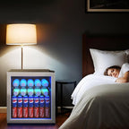 1.77 Cu.Ft Beverage Fridge, Mini Fridge With Glass Door, Beverage Cooler Refrigerator, Wine Drink Beer Fridge, Adjustable Shelves & Digital Temperature Display, 16 Bottle 68 Can, Silver