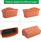 Sungmor 3 Pack Wall Hanging Planters, 16.5 Inch Railing Fence Hanging Flower Pots, Thickened Plastic Water Storage Plant Pot, Indoor Outdoor Garden Balcony Decor, Large Terracotta Color Plant Basket
