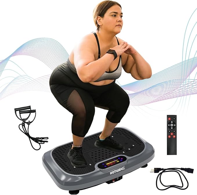 HOTWAVE Vibration Plate Exercise Machine for Lymphatic Drainage, Power Vibrating Plates Platform for Weight Loss - Whole Body Shaker Vibration Plate Machine Home Gym Shaping Fitness Workout