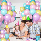 Pastel Balloons 60 Pcs Metallic Pink Purple Teal Blue Yellow Multicolor Latex Balloon Macaron Rainbow Pastel Color Party Balloons for Girls Birthday Baby Shower Bridal Wedding Party Decorations