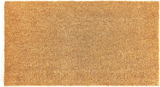 KANKUN Coco Coir Door Mat with Heavy Duty Backing, Welcome Doormat (17" x 30"), Doormat Entrance (Plain - Anti Shedding)