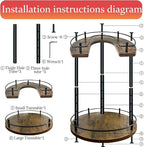 2 Tier Lazy Susan Organizer,2-Tier Spinning Spice Rack with Stable Carousel Base & 4 Height Settings for Cupboard Kitchen Countertop Dining Table Cupboard (Round)