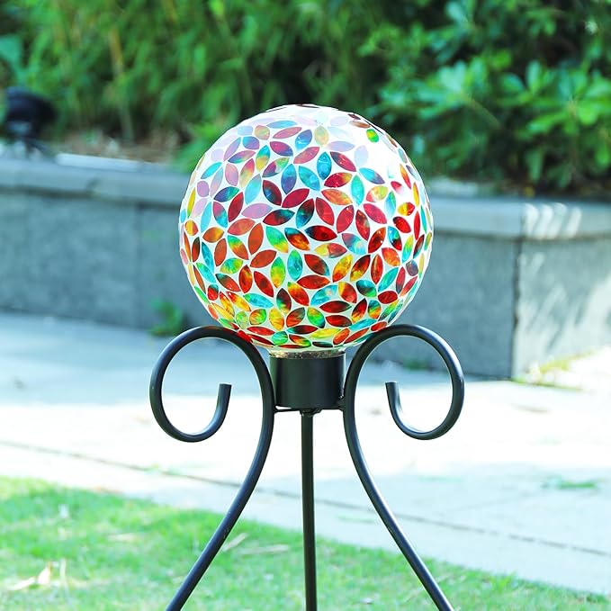 VCUTEKA Gazing Ball, 8" Glass Gazing Balls Sphere for Garden Lawn Outdoor Ornament Yard Decorative