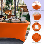 ABCCANOPY 6 FT Spandex Table Cover Stretch Fitted Wrinkle Resistant Tablecloth Reuse for Rectangular Folding Table Patry Event Wedding Banquet Protector