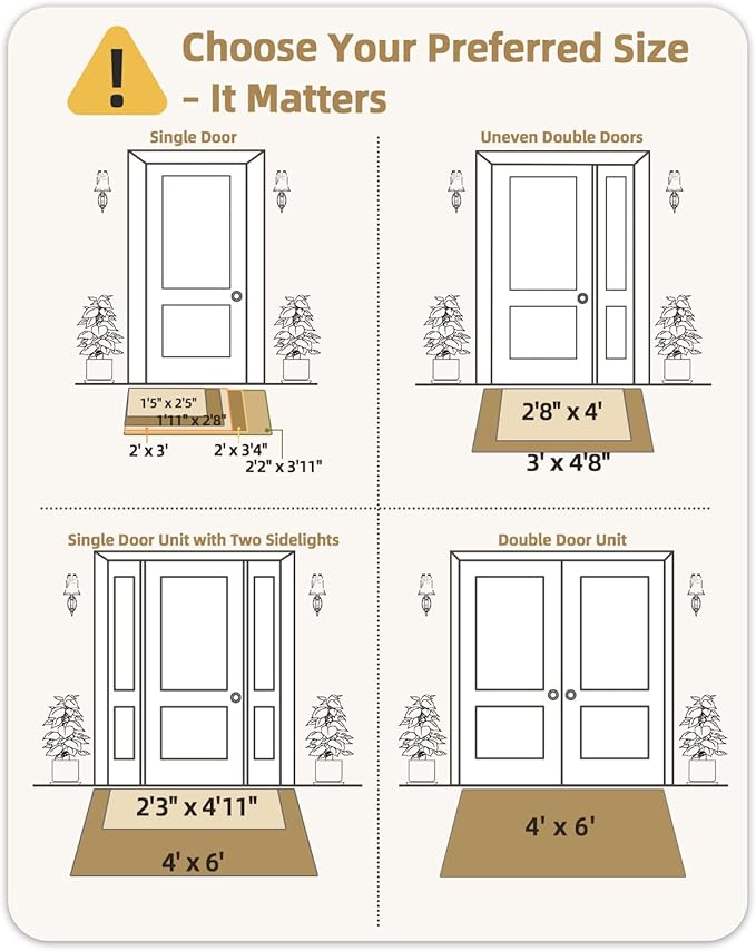 Color&Geometry Front Door Mat Indoor 21"x31", Rugs for Entryway Non Slip Washable Absorbent Low-Profile Inside, Entry Rug Door Mat Indoor Entrance, Brown (Fold)