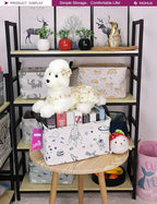Rectangular Storage Basket Fabric Organizer Bin for Toys,Books,Clothes,Gifts,Pets-Perfect for Home,Office,Nursery,Dorm,Shelf(Rec Spaceships)