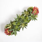 Oblong Faux Succulent Arrangement, Premium Artificial Indoor Plant Enhances Interior Design, Display on any Surface in Your Home Adding an Inviting Touch of Nature, Grey Planter Pot Included