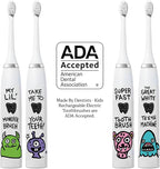 Kids Electric Toothbrush - Rechargeable Vibrating Toothbrush with Timer Includes 6 Replacement Heads, Gently Cleans Teeth, Girls & Boys, Kids & Toddlers Age 2+, Alien