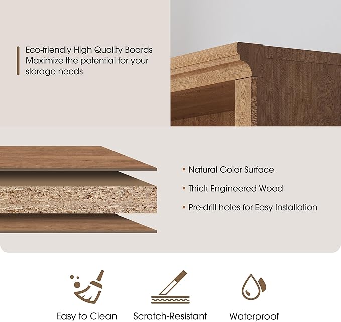 43 in Tall Bookcase, 3-Tier Bookshelf Open Storage, 33 inch Wide Floor Standing Indoor Furniture, Book Cases for Home School Library Office Bedroom Kids, Oak 3 Tiers