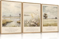 HPINUB Christian Bible Verse Framed Canvas Wall Art Set,Modern Scripture Floral Wall Decor,Vintage Jesus Religious Natural Wildflower Art Print for Living Room,Bedroom,Farmhouse,Prayer Room-24"x36"x3