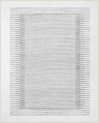 Wonnitar Washable Striped 8x10 Rugs for Living Room, Non-Slip Soft Grey Berber Stripe Bedroom Rug, Low Pile Minimalist Floor Carpet for Dining Room Living Room Office Department (Grey, 8' x 10')
