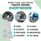 Shoe Deodorizer with Zeolites 2-Pack - Odor Eliminator, Air Freshener, Smell Absorber, Sneakers, Gym Bags, Soccer Cleats, Closets, Pet Area, Reusable - Shoe Deodorant