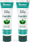 Himalaya Botanique Kids Toothpaste, Herbal, Cool Mint Flavor, Fights Plaque, Fluoride & SLS Free, Gentle, No Artificial Colors, Gluten & Cruelty Free, Vegan, Foaming, 4 Oz, 2 Pack