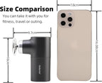 Mini Massage Gun Deep Tissue, Portable Hand Held Massager Gun with Heat, Portable Percussion Muscle Massager with 4 Massage Heads for for Dad, Office, Home, Athletes