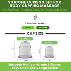 Silicone Cupping Therapy Set Beginner Massage Cupping Cups for Cupping Therapy Cup Kit for Massage, Myofascial Release, Cellulite Reduction