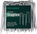 FEED GARDEN 6 Inch 25 Pack Galvanized Landscape Staples 11 Gauge Turf Garden Stakes Tent Stakes Landscaping Fabric SOD Pins Yard Stakes for Weed Barrier Fabric