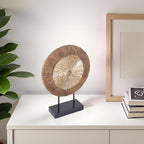 XMGZQ Wood Color Minimalist Round Statue Above Cabinet Decor Kitchen,Modern Decorative Sculpture Home Decorations for Living Room Coffee Table,Shelf Decor Items,Center Pieces Decoration for Table