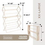 Pennsylvania Woodworks Clothes Drying Rack: Solid Maple Hard Wood Laundry Rack for Blankets, Towels, Bedding & More, Heavy Duty Folding Drying Rack, Made in USA, No Assembly Needed, XXLarge