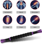 Muscle Roller Massage Roller Stick for Athletes, Help Reducing Muscle Soreness Cramping Tightness Leg Arms Back Calves Muscle Massager（Purple Black- 18 inch）