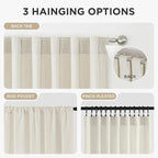 Joydeco Linen Curtains 120 inch Length 2 Panel Set, Light Filtering Curtain for Living Room Bedroom, 52 inch Wide Drapes with Rod Pocket Back Tab