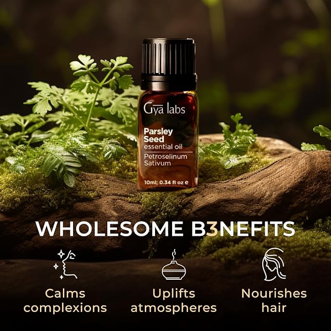 Gya Labs Parsley Essential Oil for Skin - 0.34 Fl Oz - 100% Pure Natural Parsley Oil for Diffuser, Hair & Candle Making Scent