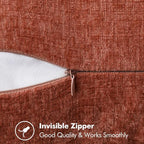 MIULEE Pack of 2 Fall Couch Throw Pillow Covers 18x18 Inch Burnt Orange Farmhouse Decorative Pillow Covers with Stitched Edge Soft Chenille Solid Dyed Pillow Covers for Sofa Bed Living Room