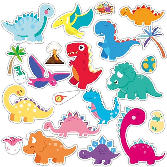 Window Clings Stickers for Kids Window Gel Clings Decals Thick Gel Clings Toddlers and Adults Classroom Home Nursery Airplane Birthday Party Supplies (Dinosaur)