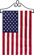 TOPFLAGS Garden Flag Holder with American Flag Garden Flag Banner Hanger for Wall Outside Yard Small 12x18 Inch