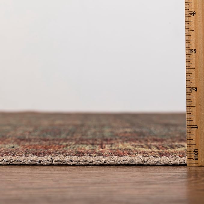 Keen Home Design 2x10 Rug - Machine Washable Runner with Non-Slip Backing, Ideal for Hallway, Entryway, Kitchen, Laundry Room - Vintage, Easy Clean, Durable, Low Pile Rug - (2'6" x 10')