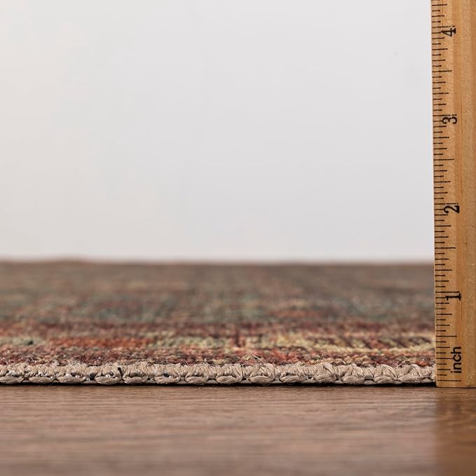 Keen Home Design 4x6 Rug - Machine Washable Area Rug with Non-Slip Backing, Ideal for Living Room, Dining Room, Bedroom - Vintage, Easy Clean, Durable, Low Pile Rug - (4' x 6')