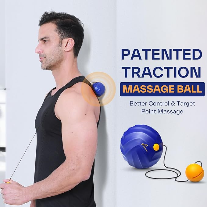 Sportneer 4 in 1 Foam Roller Set: Dual Textures Foam Roller, Foot Roller, Lacrosse Ball, Traction Massage Ball with String, Deep Massage Roller for Whole Body Release, Physical Therapy