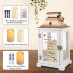 Memorial Lantern, Sympathy Gifts for Loss of Mom/Dad/Loved One, Bereavement Gifts, in Memory of Loved One Lantern,Celebration of Life, Memorial Gifts, Funeral Lantern,Because we Love is in Heaven