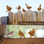 5PCS Rusty Birds Decoration,Outdoor Bird Wall Decor,Metal Birds Yard Decor, Metal Birds Craft Statue Ornaments - Garden Sculptures and Yard Art, Fence Decorations Outdoor,Rustic Garden Decor