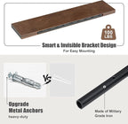 Floating Shelves for Wall, USA-Sourced Walnut Wood 24 Inch Wall Shelves Set of 2, Natural Wooden Wall Mounted Picture Ledge Shelf, Nursery Book Storage Shelf Kids Bookshelf, Display Shelf for Bathroom